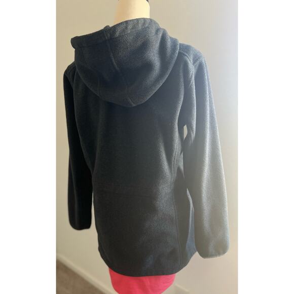 Land’s End Women's Dark Gray Hooded Sherpa Fleece Full Zip Jacket Medium 10-12 - Picture 6 of 11